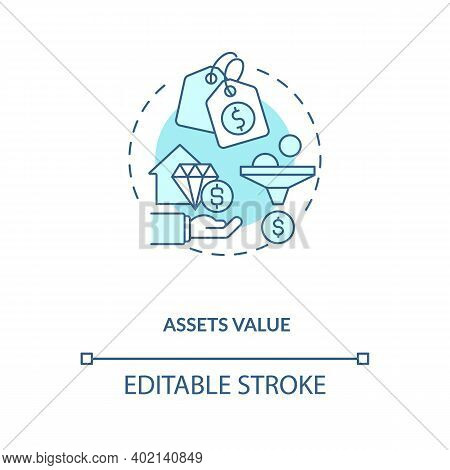 Assets Valuation Concept Icon. Assets Inventory Element Idea Thin Line Illustration. Subjective, Obj