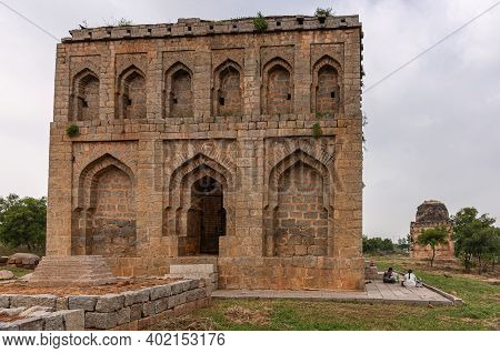 Kadirampura, Karnataka, India - November 5, 2013: Dargah And Tombs. Front And Side View On Islamic S