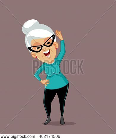 Senior Woman Stretching In Warm-up Exercise Session
