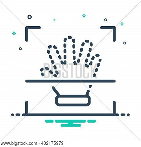 Mix Icon For Handprint Identity Creativity Fingerprint Biometry Hand Scan