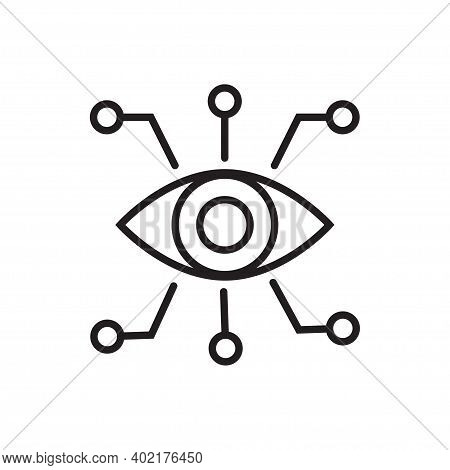 Bionic Eye Outline Icon Vector Artificial Intellegence And Future Technology Collection Concept For 