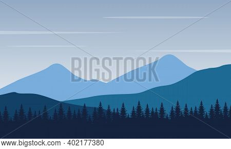 Nice Natural Scenery At Sunrise. City Vector