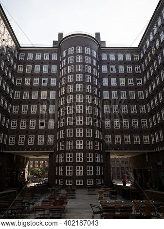 Inner Courtyard Facade Of Historical Building Sprinkenhof Brick Expressionist Architecture Kontorhau
