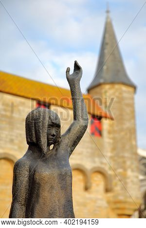 Zierikzee, Netherlands - December 8, 2020: The Disaster Memorial (named: Tested But Not Broken), Unv