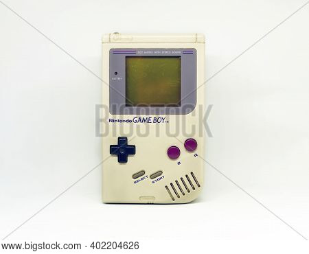 Rome, Italy, December 23, 2020: The Gameboy Portable Video Game Console From Nintendo Isolated On A 