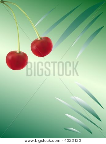 현실적인 체리와 추상적인 배경