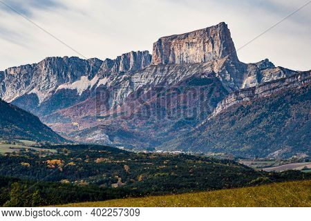 French Countryside. Clelles: View Of The Heights Of The Vercors, The Marly Hills And The Valley Val 