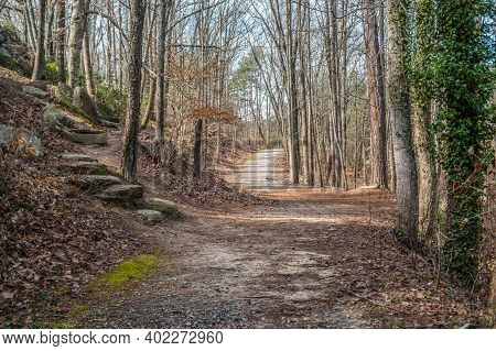 A Choice Of Hiking Uphill Into The Bluffs Climbing On Rocks And Boulders Or Going Straight Ahead Int
