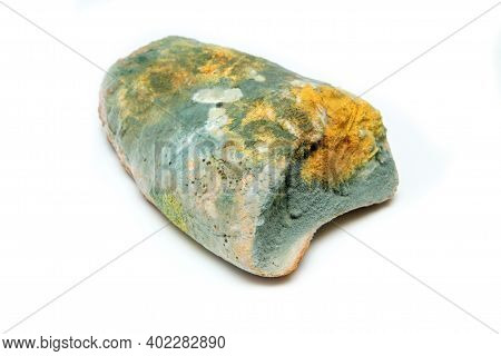 The Picture Of A Fully Mouldy Bread Because Of The Wrong Storage In Hdpe Sack. Rotten And Uneatable.