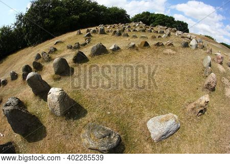 A Picture From The Viking Burial Ground Lindholm Høje In Denmark Near Aalborg.