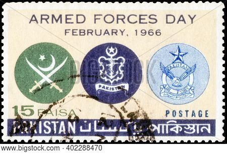 Saint Petersburg, Russia - November 12, 2020: Postage Stamp Issued In The Pakistan With The Image Of