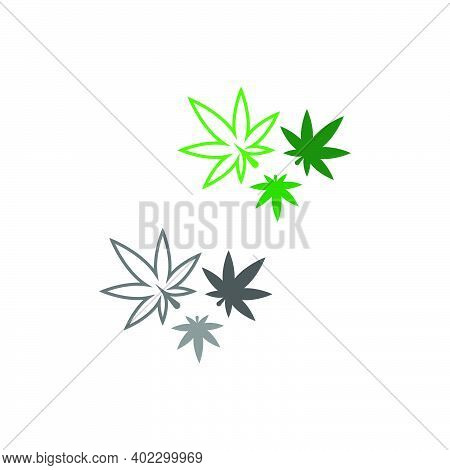Cannabis Leaf Logo Design Vector Template