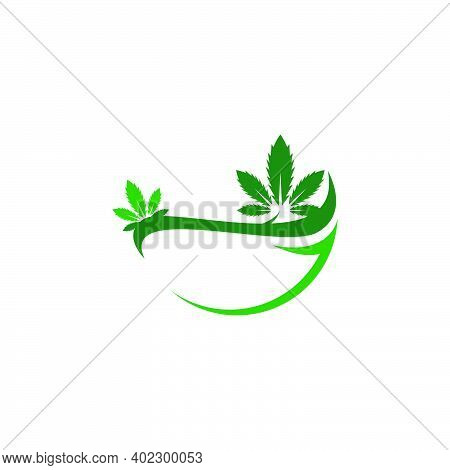 Cannabis Leaf Logo Design Vector Template