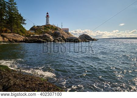 Point Atkinson Lighthouse British Columbia. Historic Point Atkinson Lighthouse, Overlooking Georgia 