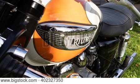 Bordeaux , Aquitaine  France - 01 05 2021 : Triumph Motorcycle T100 Bonneville British Vintage Retro