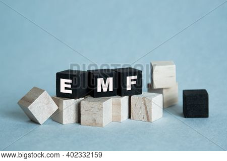 Emf. The Text Is On The Dark And Light Cubes. Bright Solution For Business, Financial, Marketing Con