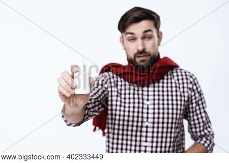 A Young Man Has A Cold.