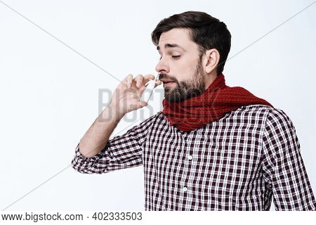 A Young Man Has A Cold.