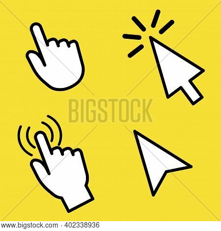 Cursors Set. Computer Screen. Www Icon. Click Button. Communication Icon Symbol. Click Arrow. Stock 
