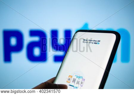 Paytm App Logged In On A Mobile Infront Of A White Screen With Paytm Written