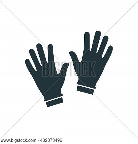 Glove Icon. Latex Protection Symbol Silhouette Vector Illustration Isolated On White.