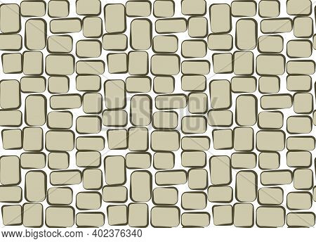 Irregular Rectangle Geometric Seamless Pattern.  
Rounded Square Blocks Background. Abstract Texture