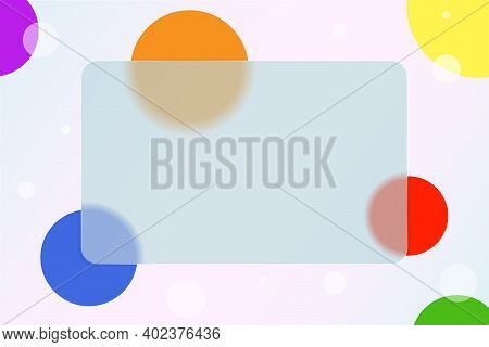 Vector Drawing. Glass Morphism. Abstract Bright Background.