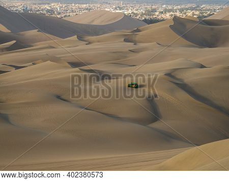 Four Wheel Drive 4wd 4x4 Dune Beach Buggy Motor Vehicle Tour In Sand Desert Huacachina Ica Peru Sout