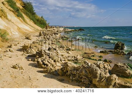 Praia do reservatório de Tsimlyanskoye