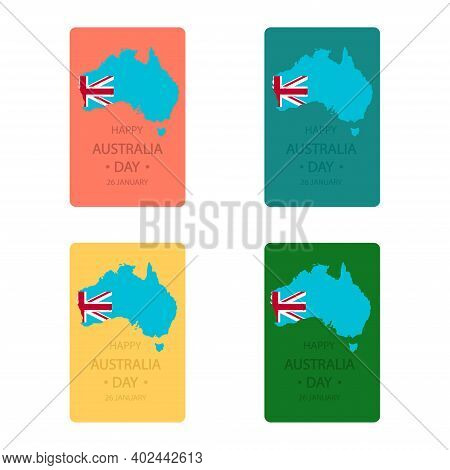 Greeting Card And Map Of Australia. Happy Australia Day.
