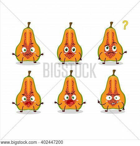 Cartoon Character Of Slice Of Papaya With What Expression