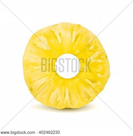 Pineapple Rings. Canned Pineapple Slices. Flat Design. Top View