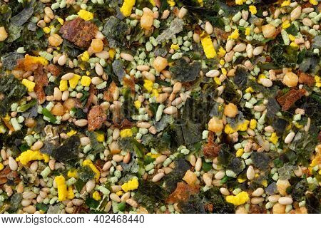 Japanese Wasabi furikake close up full frame  as a background