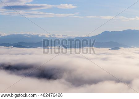 Khao Khai Nui, Sea Of Fog In The Winter Mornings At Sunrise, New Landmark To See Beautiful Scenery A