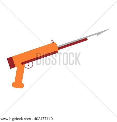 Orange Spear Gun On A Clean White Backdrop