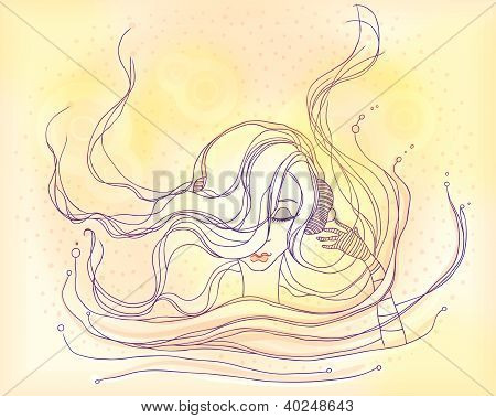 美しい少女のイメージ面です。