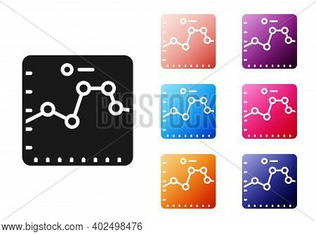 Black Browser With Stocks Market Growth Graphs And Money Icon Isolated On White Background. Monitor 