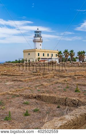 Lighthouse in Capo Colonna near Crotone, Calabria, Italy