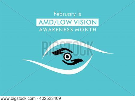 Vector Illustration Of Amd Or Low Vision Awareness Month Concept Design
