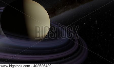 Planets And Galaxy, Science Fiction Illustration. Beauty Of Deep Space. Billions Of Galaxy In The Un