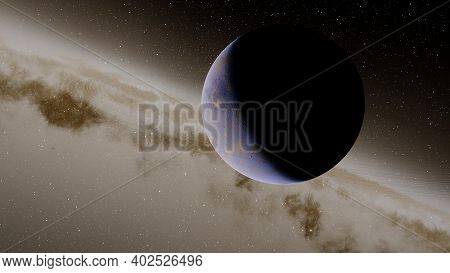 Planets And Galaxy, Science Fiction Illustration. Beauty Of Deep Space. Billions Of Galaxy In The Un