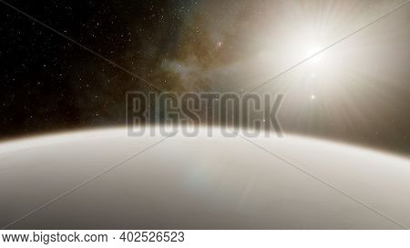 Planets And Galaxy, Science Fiction Illustration. Beauty Of Deep Space. Billions Of Galaxy In The Un