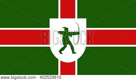 County Flag Of Nottinghamshire, That Represents Nottinghamshire, In The Uk