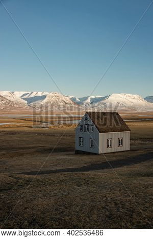 Panoramic View Of Traditional Buildings Glaumbaer Museum In Skagafjordur Northern Iceland Europe In 
