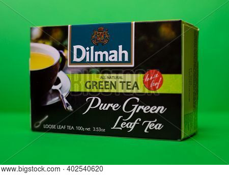 Dilmah Tea. Natural Pure Green Leaf Tea. 06.01.2021. Warsaw, Poland