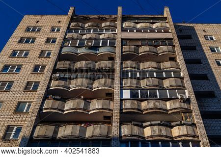 Typical Mid-russian Silicate Brick High Rise Condominium Residential Building
