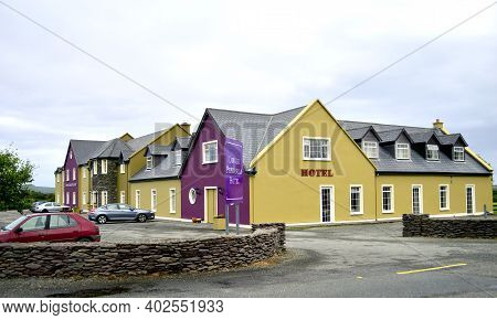 Dingle, Co. Kerry, Ireland. July, 2016.  The Street View Of Dingle Peninsula Hotel At County Kerry, 