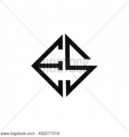 Es Letters In Square Shape. Es Square Monogram.