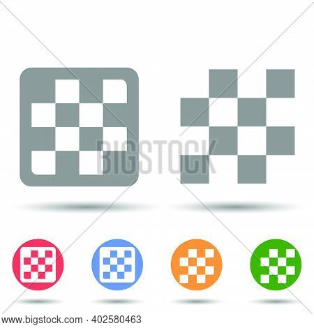 Round Chess Board Icon Vector Logo Isolated On Background