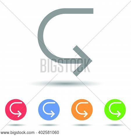 Return Arrow Icon Vector Logo With Isolated Background